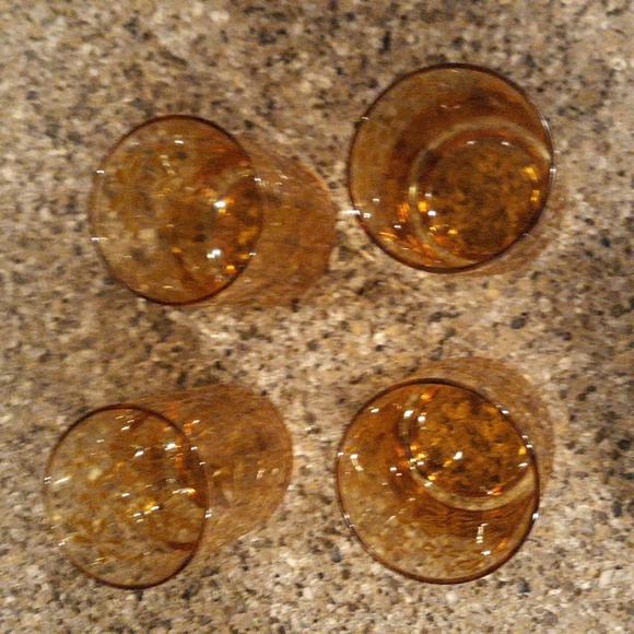 Vintage Libbey Texture Flowers Gold Bouquet 1960's Set Of 4 Glasses - Picture 4 of 9